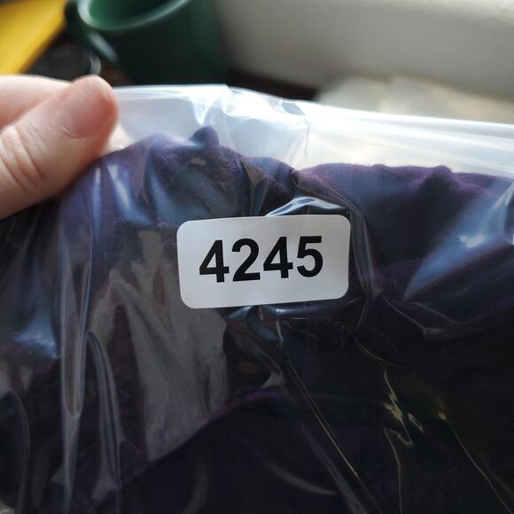 Y2K Fairy Grunge Shirt Womens Medium Purple Embroidered Lace Button Front Boho - Picture 9 of 9